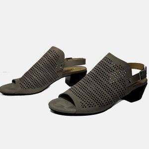 Vaneli Caryn Olive Green Sling Back Mules Womens size 8.5N